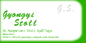 gyongyi stoll business card